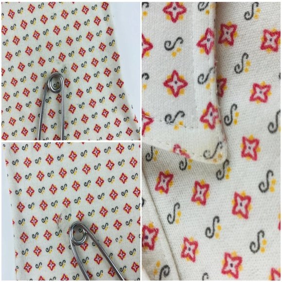 Vintage 70s Polo Shirt Women's Extra Large Sears S Logo Print Top - Picture 9 of 10